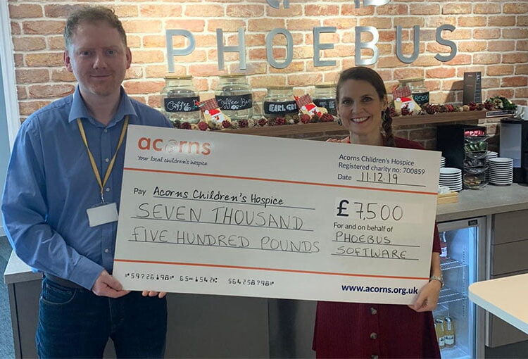 Phoebus Software donates over £10k to local charities